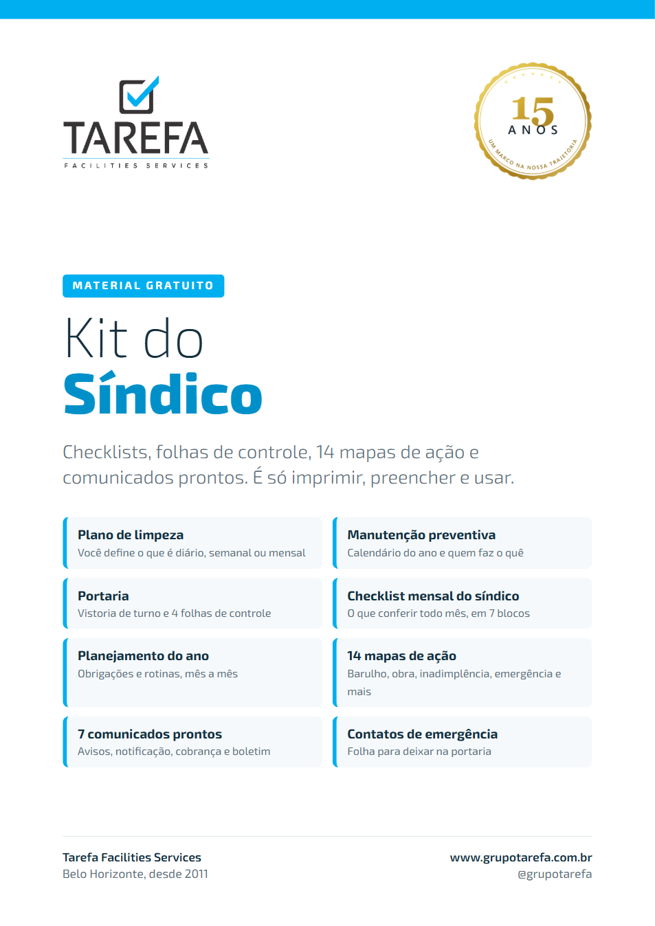 Capa do Kit do Síndico Tarefa